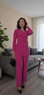 Fuchsia Ribgebreide Tweedelige Set - Tuniek & Broek, Kleding | Dames, Ophalen of Verzenden, Zo goed als nieuw, Maat 36 (S)