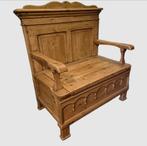 Antieke grenen klepbank / kist - Landelijke stijl, Antiek en Kunst, Antiek | Meubels | Stoelen en Banken, Ophalen of Verzenden