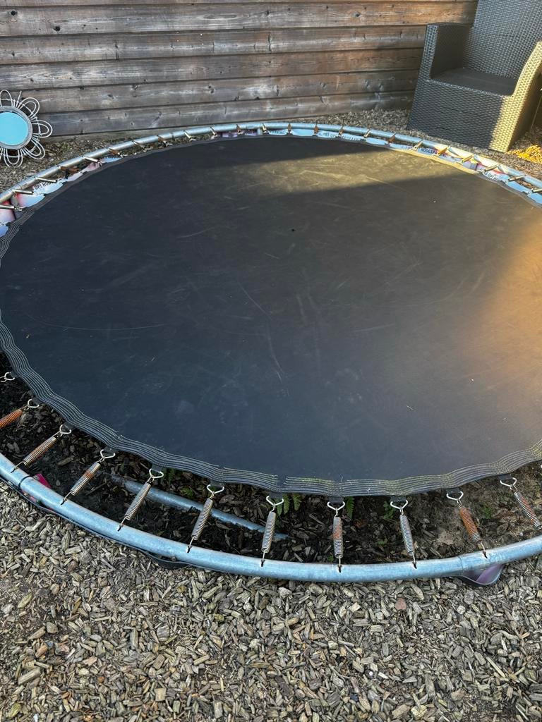 Trampoline 305 cm met nieuwe rand (los bijgeleverd), Ophalen of Verzenden, Gebruikt