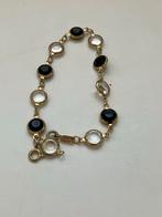 Vintage Swarovski armband met zwarte en transparante steentj, Met kristal, Overige materialen, Gebruikt, Zwart