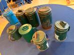 Diverse Vintage Collectebussen - 1 Blauw, 6 Groen (1 nep), Ophalen, Gebruikt, Metaal of Blik, Overige thema's