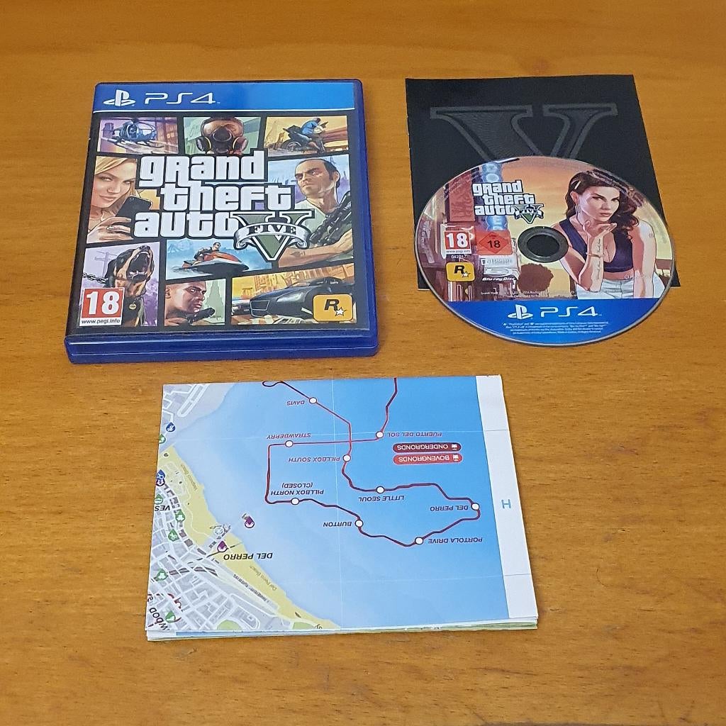 PS4 | Grand Theft Auto V met POSTER | GTA V | GTA FIVE, Avontuur en Actie, Gebruikt, Vanaf 18 jaar, 1 speler