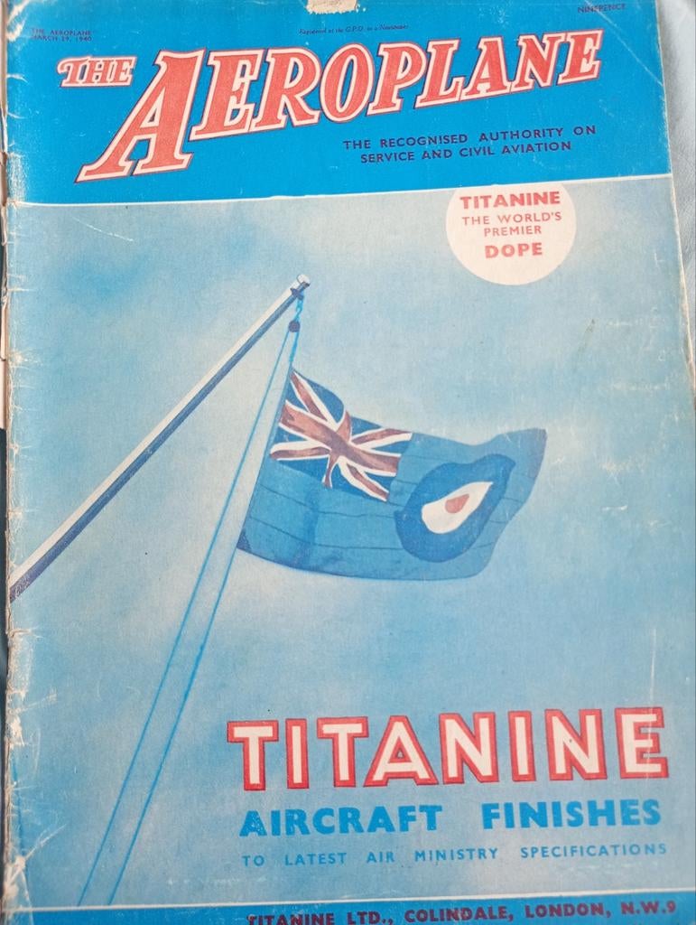 The Aeroplane, Raf van 29 maart 1940, ?, Luchtmacht, Engeland, Boek of Tijdschrift