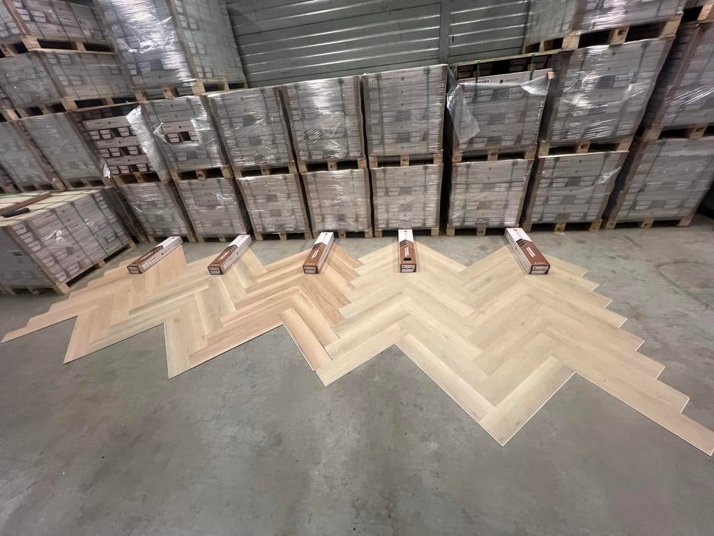 Visgraat PVC vloer–Hoge Kwaliteit–Incl.Legservice & Garantie, Ophalen, Kunststof, 50 tot 150 cm, Nieuw