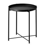 2 Zwarte bijzet tafels ikea, Overige materialen, Minder dan 55 cm, Gebruikt, Rond
