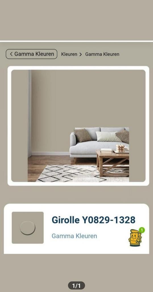 Doe een goed bod. Emmer 10 liter Gamma muurverf Girolle, 5 tot 10 liter, Ophalen, Nieuw, Verf