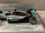 ✅ Lewis Hamilton 1:43 Winner Malaysian GP 2015 Mercedes F1, Ophalen of Verzenden, Nieuw, Formule 1