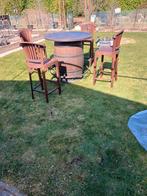 Gezellige eethoek voor tuin - Houten bartafel met 4 stoelen, Tuin en Terras, Tuinsets en Loungesets, Ophalen of Verzenden, Gebruikt