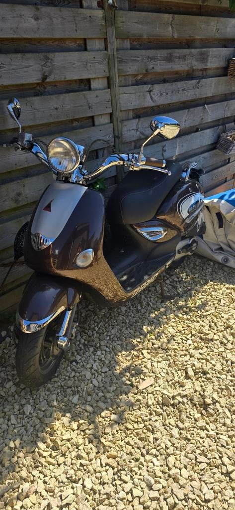 Turbho RE-50 Snor Scooter - Bruin, Fietsen en Brommers, Ophalen, Gebruikt, Benzine, Overige merken