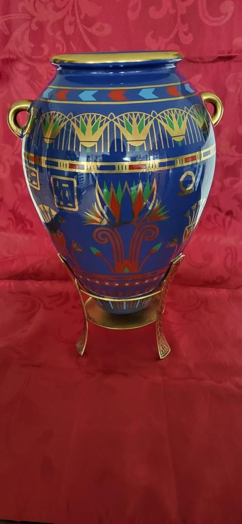 Franklin-mint Porcelein Egyptian Falcon 23kt.verguld, Ophalen of Verzenden