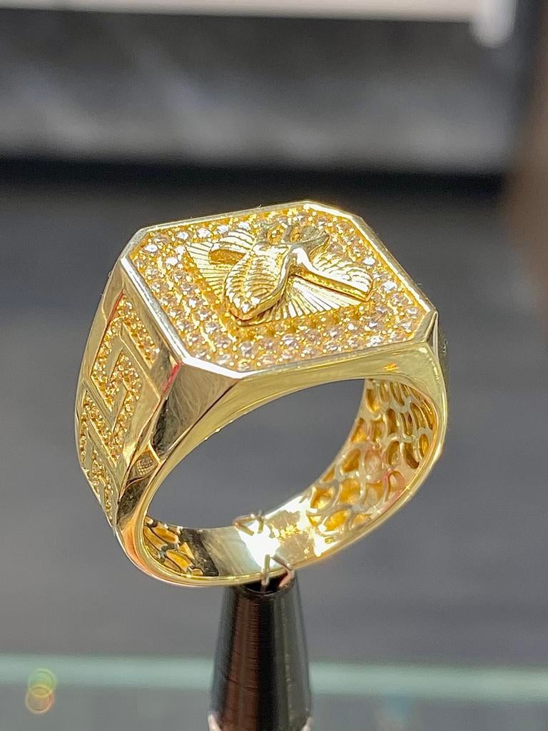 14k Gouden Adelaar Ring, 19 tot 20, Heer, Nieuw, Ophalen of Verzenden