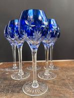 6x Kristal Horst Belda Wijn/Port Glazen - Kobaltblauw, Ophalen of Verzenden
