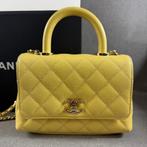 Chanel Flapbag with Handle | in doos met bon | ZGAN | 405039, Ophalen of Verzenden, Zo goed als nieuw, Geel, Handtas