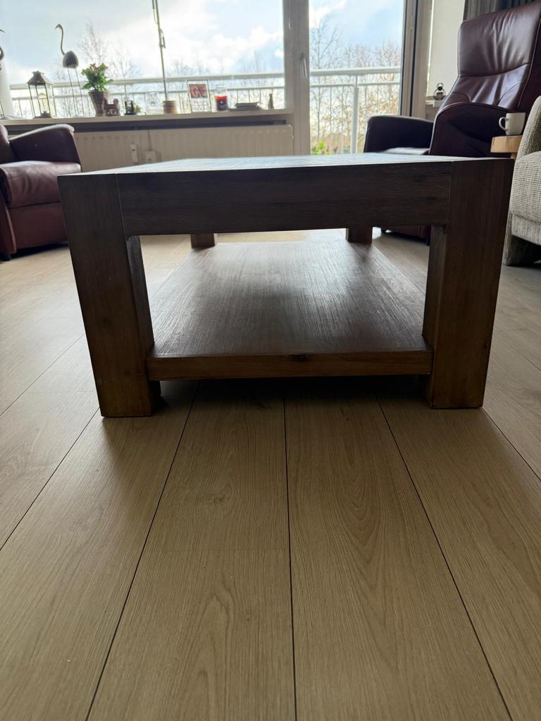 Salontafel massief Acacia hout, Ophalen of Verzenden, Rechthoekig, Minder dan 50 cm