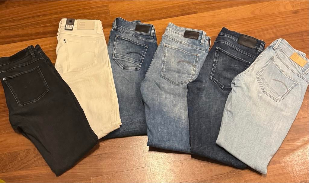 Set van 7 broeken: G-Star Llhana (1x nieuw) en Studio Annelo, Kleding | Dames, Spijkerbroeken en Jeans, Ophalen of Verzenden, Zo goed als nieuw