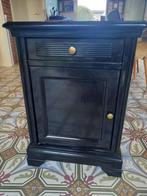 Zwart nachtkastje / bijzettafeltje met lade en deurtje, Ophalen, Gebruikt