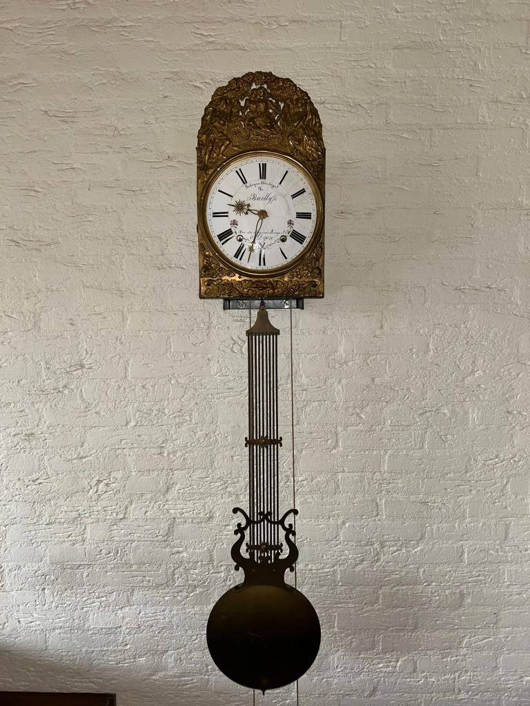 Franse Comptoise, Klok, WandKlok, 19de eeuws, Bailly fils, Antiek en Kunst, Antiek | Klokken, Ophalen