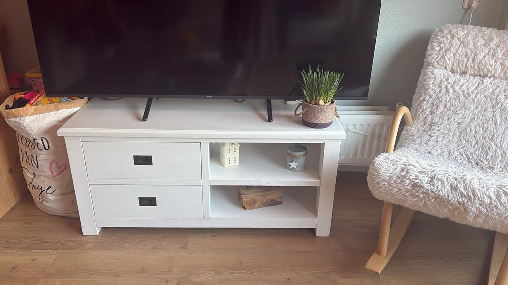 Mooi wit tv-meubel (120cm) met lichte gebruikssporen, Huis en Inrichting, Ophalen, Gebruikt, 100 tot 150 cm, Minder dan 100 cm