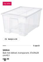 2 x Ikea Samla opbergbox 45 liter met deksel, Ophalen, Kunststof, Minder dan 50 cm, Minder dan 50 cm