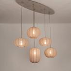 hanglamp japandi taupe beige lampion tafel 120cm ovale lamp, Ophalen of Verzenden, Nieuw, Stof, Minder dan 50 cm