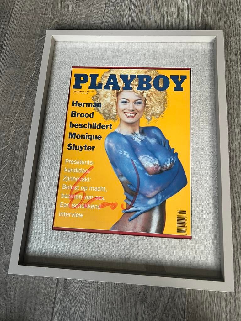 Herman Brood gesigneerde Playboy + certificaat, Antiek en Kunst, Ophalen of Verzenden