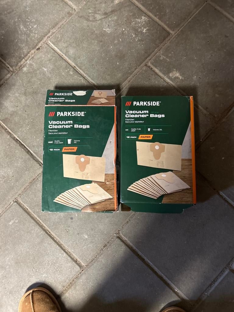 Parkside Stofzuigerzakken voor bouwstofzuiger (2 stuks), Ophalen of Verzenden, Nieuw, Stofzak, Overige typen