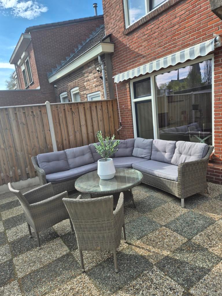 Tuinset loungeset diningset wicker, Ophalen, Gebruikt, Bank, Wicker