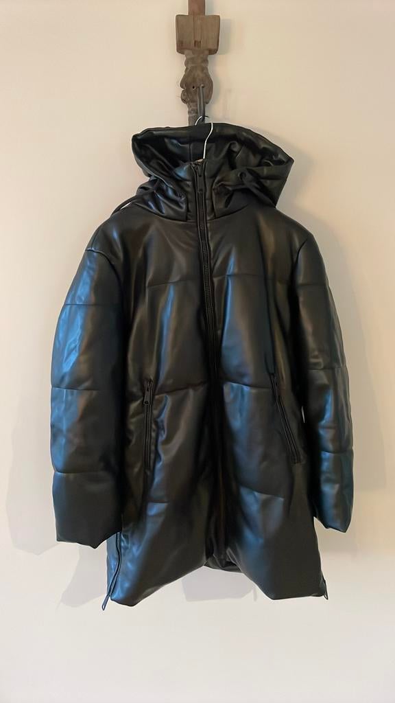 Gave leerlook puffer jacket van Zara, Ophalen of Verzenden, Zo goed als nieuw, Maat 36 (S), Zwart