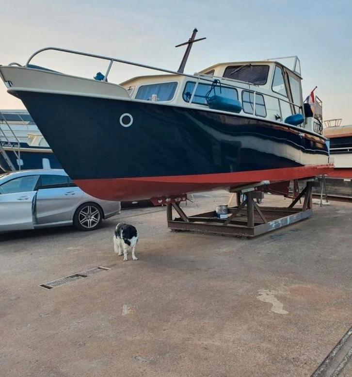 Kajuitboot kruizer met binnen- en buitenbesturing, Watersport en Boten, Motorboten en Motorjachten, Gebruikt, Staal, 9 tot 12 meter