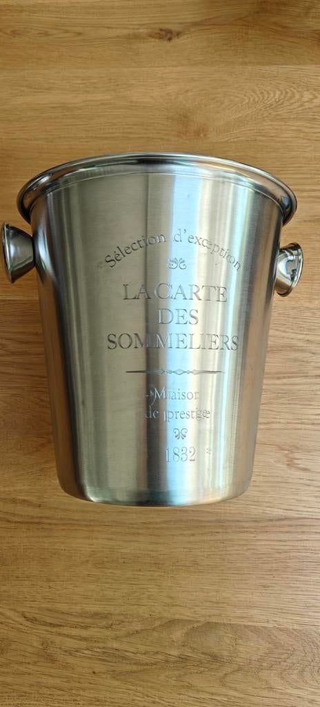 RVS Ijsemmer/Flesemmer met Hendels La Carte Des Sommeliers, Ophalen of Verzenden, Zo goed als nieuw