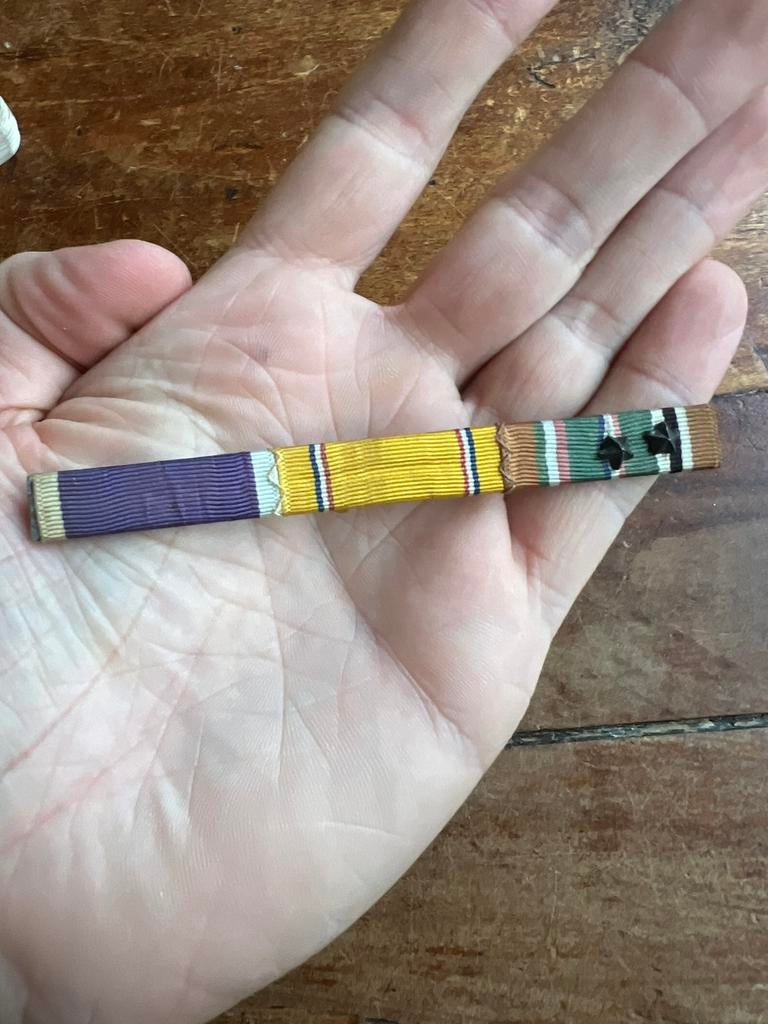 WO2 Amerikaanse medal bar Purple Heart European Med Camp, Ophalen of Verzenden, Nederland
