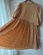 Fijn lichtgeel geruite oversized pofmouw jurk zomerjurk L, Geel, Maat 42/44 (L), Nieuw, Ophalen of Verzenden