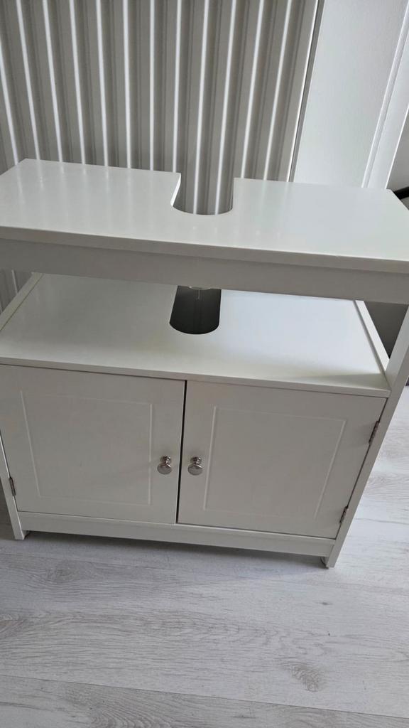 Wastafelonderkast Karen Sonoma/Wit 60 x 65 cm met deur en open vakken Vicco | Sonoma/Wit | Wastafelmeubel | 406673133657906