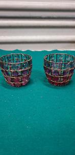 theelicht houder roze paars 2 stuks, Ophalen of Verzenden, 'T Olde Gre-j, Info@toldegrej.nl, Endepoelstraat 20f Didam