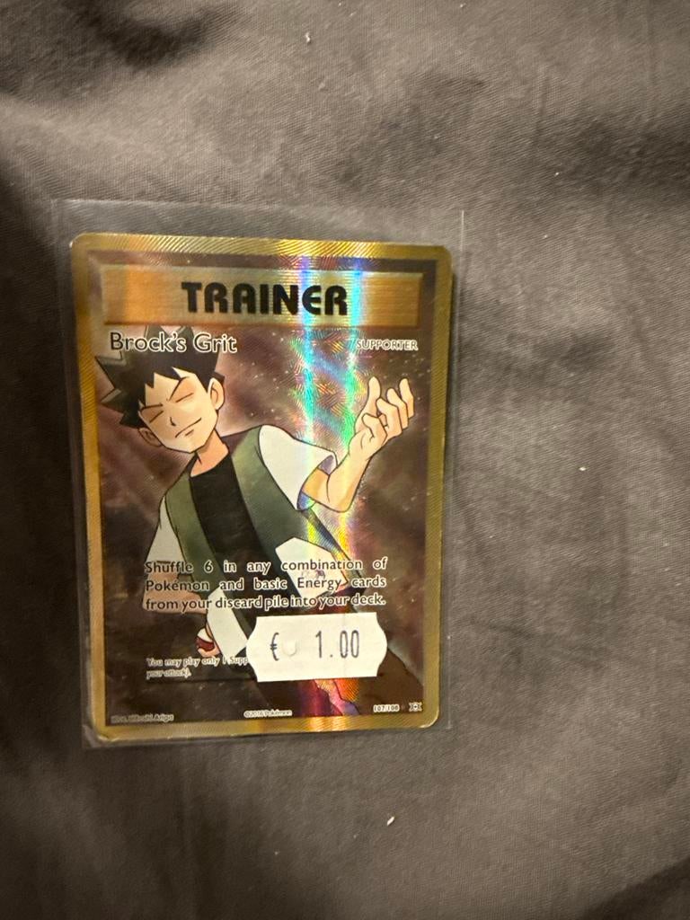 Pokémon kaart Brocks Gift 107/108, Ophalen of Verzenden, Gebruikt, Losse kaart, Foil