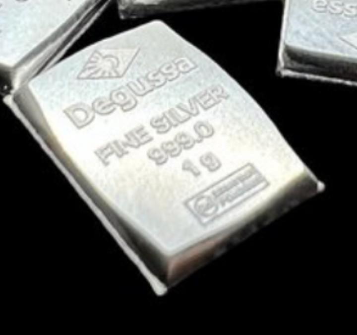 Degussa Zilverbaar - 1 gram Puur Fijn Zilver 999.0, Postzegels en Munten, Edelmetalen en Baren, Zilver, Ophalen of Verzenden