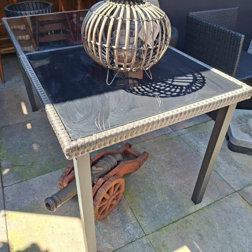 Zeer mooie tuintafel incl 2 glasplaten, Tuin en Terras, Tuintafels, Ophalen, Zo goed als nieuw, Rechthoekig