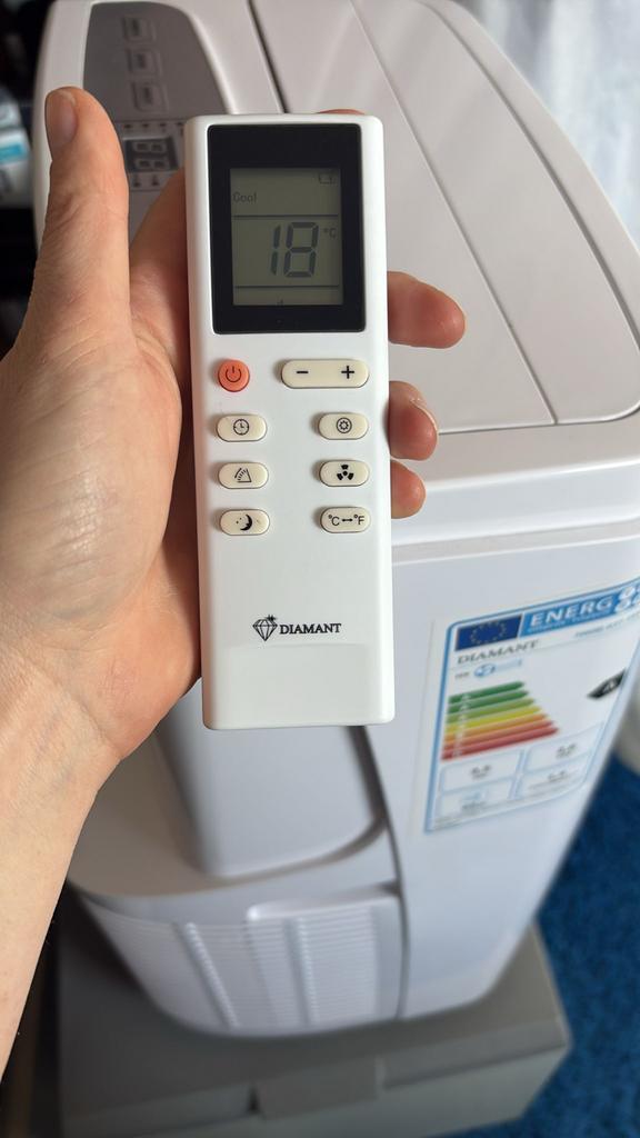 Mobiele airco Diamant - Zo goed als nieuw, Witgoed en Apparatuur, Airco's, Ophalen, Minder dan 60 m³, 3 snelheden of meer, Zo goed als nieuw