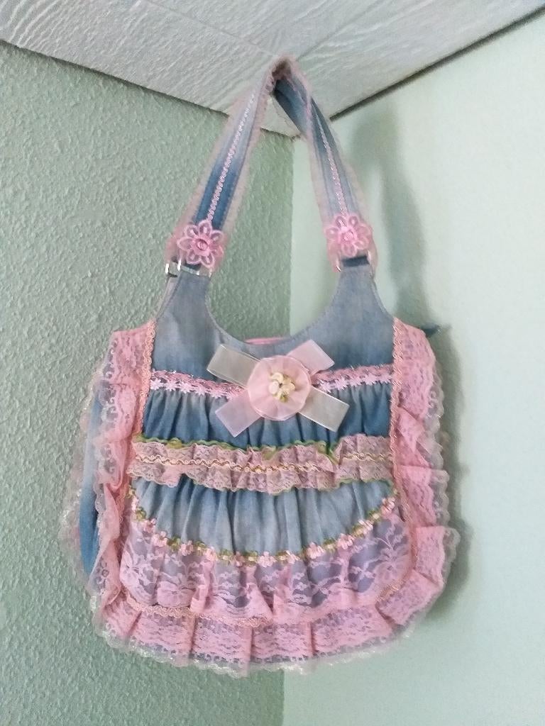 Spijkerstof tas, Ophalen of Verzenden, Nieuw, Roze, Handtas