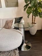 Ronde glazen tafel - 60cm diameter, 72cm hoog, Huis en Inrichting, Tafels | Bijzettafels, Ophalen, Gebruikt, Rond, Glas