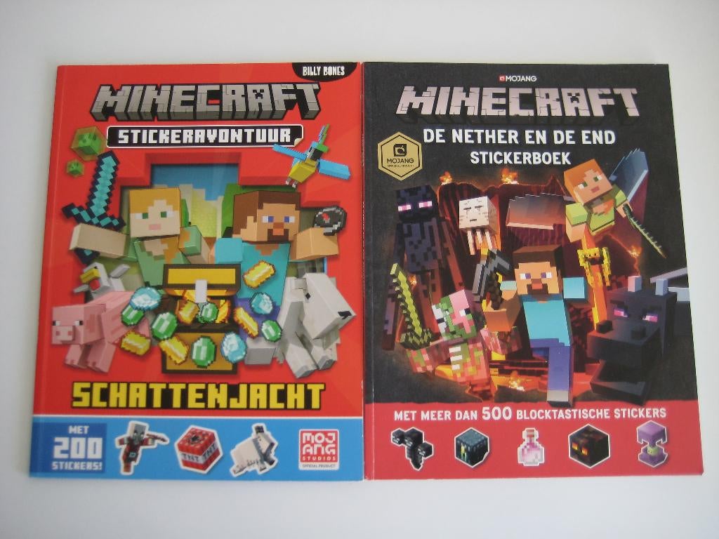 2 Minecraft stickerboeken Mojang+Billy Bones, Ophalen of Verzenden, Gebruikt, Meerdere stickers
