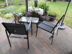 tuin of balkon set, 2 stoelen met tafeltje., Tuin en Terras, Tuinsets en Loungesets, Bijzettafel, Tuinset, Ophalen, 2 zitplaatsen