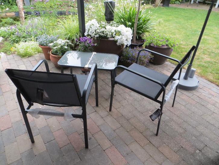 tuin of balkon set, 2 stoelen met tafeltje., Tuin en Terras, Tuinsets en Loungesets, Nieuw, Tuinset, Aluminium, 2 zitplaatsen