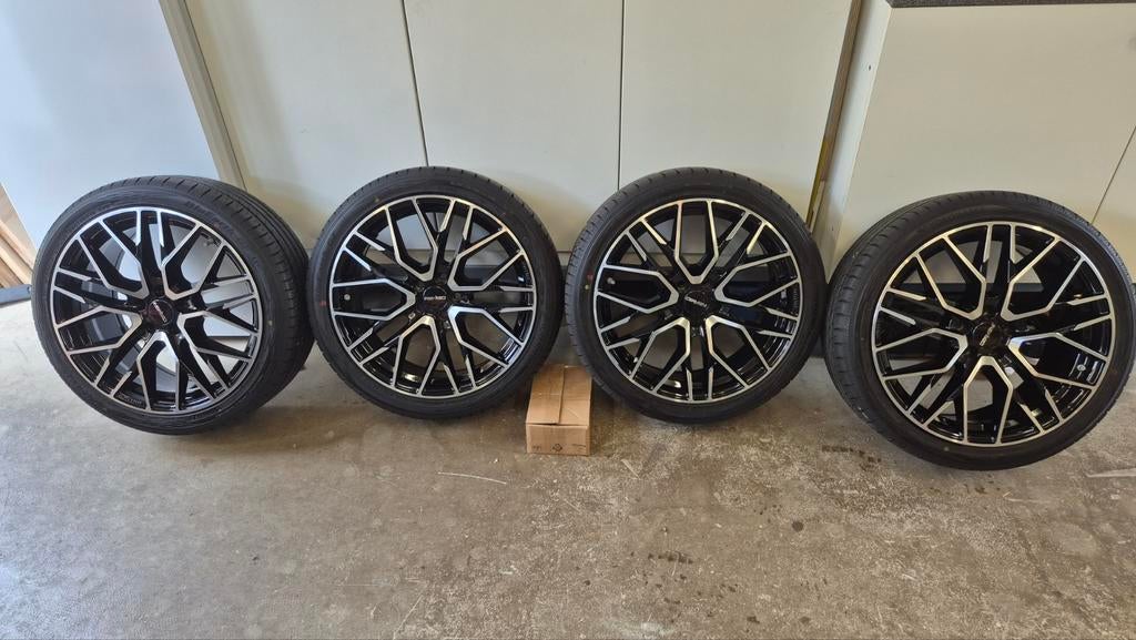 Velgen Carmani Ludwig 8x18" 5x100 ET40, Yokohama GT inc tpms, Auto-onderdelen, Banden en Velgen, Ophalen, 18 inch, Gebruikt, Velg(en)