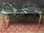 Vintage salontafel groen marmeren blad messing frame Empire, Overige materialen, Minder dan 50 cm, Gebruikt, 50 tot 100 cm