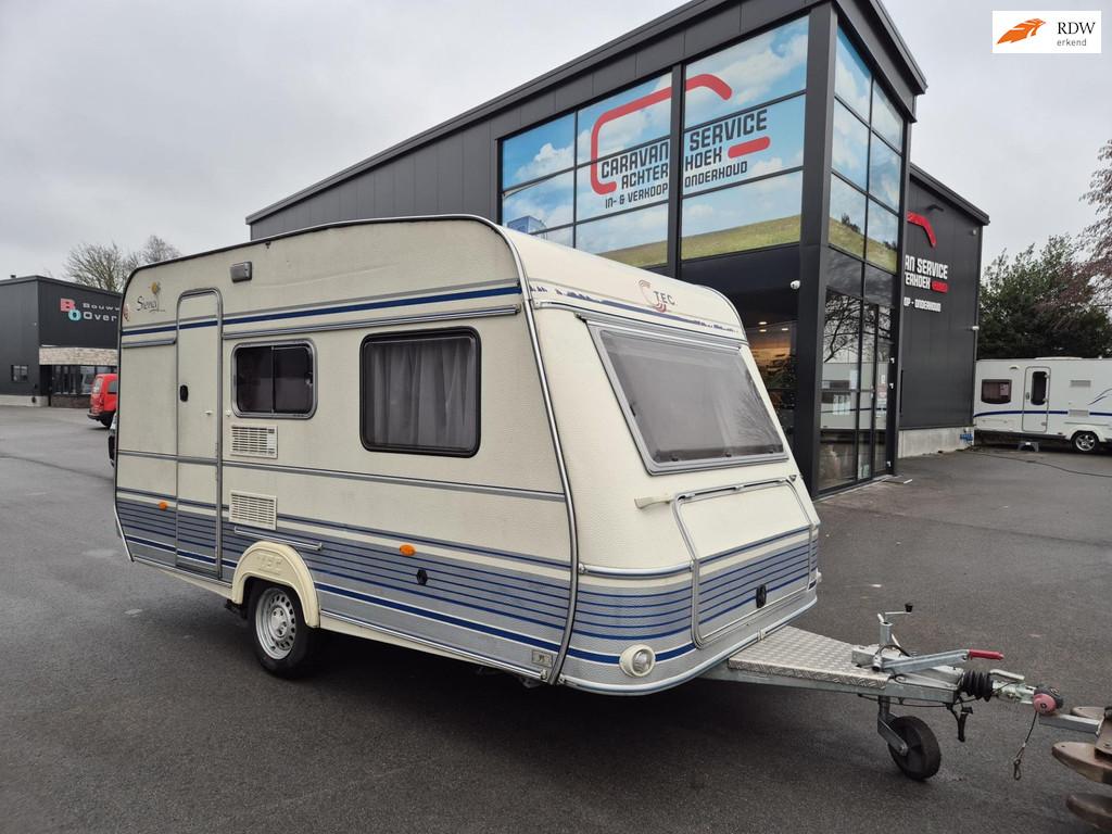 Tec TE390K + Stapelbed ( kind) of treinzit & mover 1100kg, Caravans en Kamperen, Caravans, Overige typen, T.E.C., Bedrijf, Treinzit