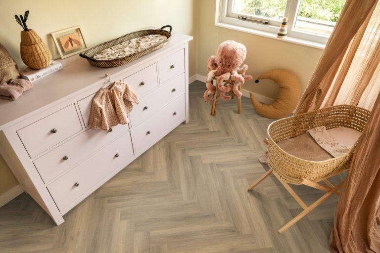 YUP Paddington herringbone click SRC natural l €19,90, Crème, 75 m² of meer, Nieuw, PVC CLICK VISGRAAT
