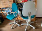 2 verstelbare bureaustoelen, turquoise, Ophalen of Verzenden, Gebruikt, Blauw, Bureaustoel