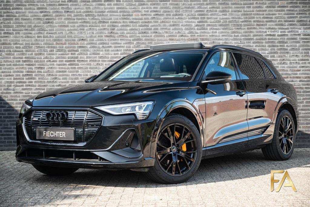 Audi e-tron 50 quattro S Line Black Edition 71 Kwh Panodak, Auto's, Automaat, Gebruikt, 71 kWh, Leder en Stof