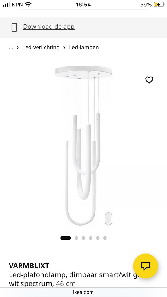 VARMBLIXT Led-plafondlamp, Ophalen, Nieuw